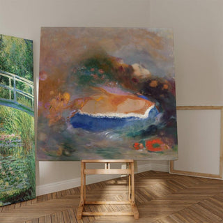 Ophélie avec une mauviette bleue dans l'eau - Odilon Redon | Reproduction Tableau Décoration murale affiche copie