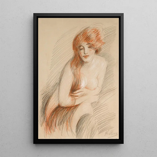 Paul Csar Helleu - Nu Fminin La Longue Chevelure.webp
