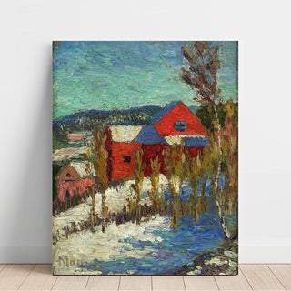 Paysage avec maisons - Konrad Mägi | Reproduction Tableau Décoration murale affiche copie