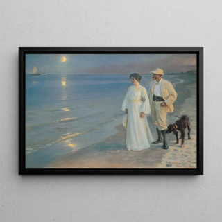Peder Severin Kryer - Summer evening on the beach at Skagen The painter and his wife.webp