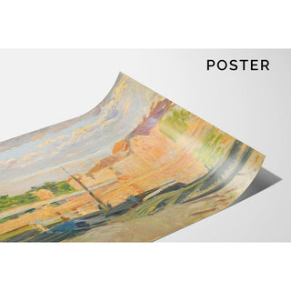 Péniches au Bord de la Marne - Henri Lebasque | Reproduction Tableau Décoration murale affiche copie