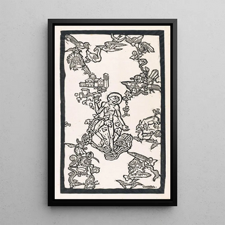 Reijer Stolk - Sint Franciscus van Assisi staand in het water omringd door dieren.webp