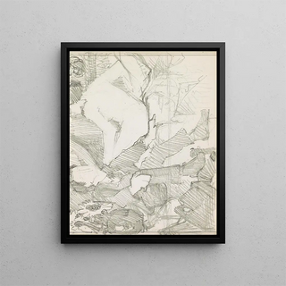 Reijer Stolk - Zittende man in pak naast een liggende naakte vrouw op een bed.webp