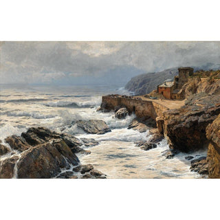 Riviera, Vagues se brisant à Boccadasse - Alfred Zoff | Reproduction Tableau Décoration murale affiche copie