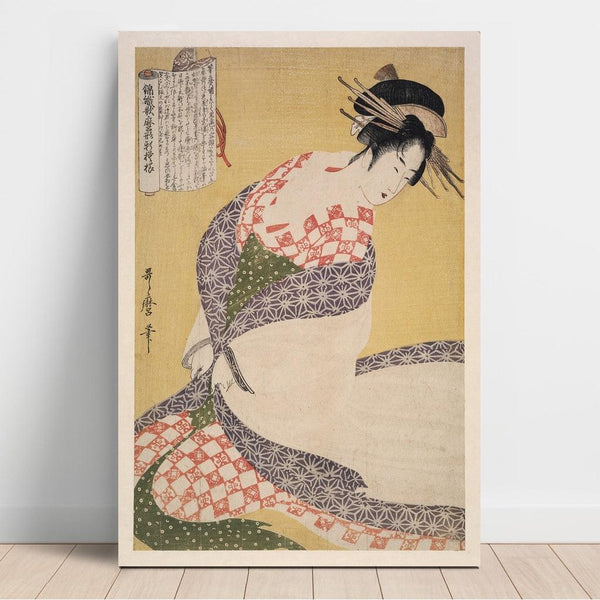 Reproduktion des Gemäldes Shira-uchikake - Der weiße Überwurf - Kitagawa Utamaro