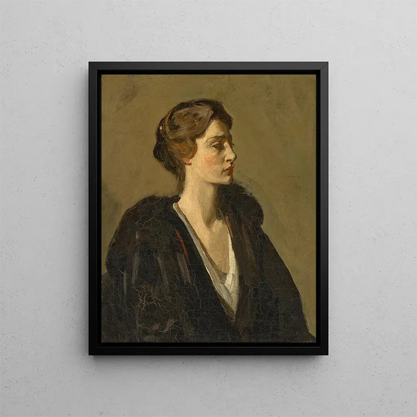Una donna in nero - Sir John Lavery — quadro incorniciato alla parete
