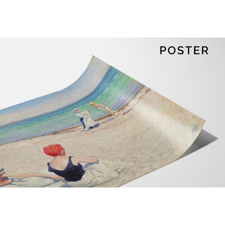 Sur la plage, Falsterbo - Paul Fischer | Reproduction Tableau Décoration murale affiche copie