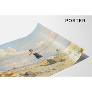 Sur la plage - Paul Fischer | Reproduction Tableau Décoration murale affiche copie