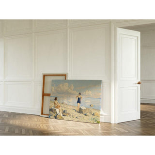 Sur la plage - Paul Fischer | Reproduction Tableau Décoration murale affiche copie