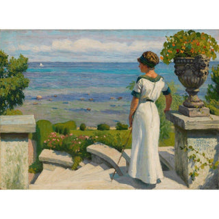 Sur la terrasse - Paul Fischer | Reproduction Tableau Décoration murale affiche copie