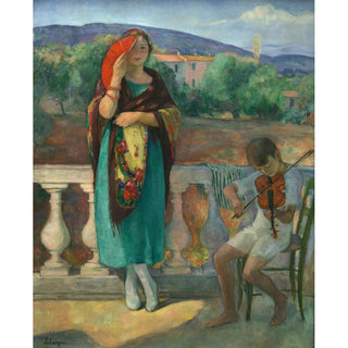 Sur le balcon - Henri Lebasque | Reproduction Tableau Décoration murale affiche copie
