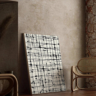 Tableau Design Noir et Blanc – Lignes Éthérées | Affiche Abstraite Graphique Moderne | Poster Minimaliste Élégant pour Intérieur Contemporain