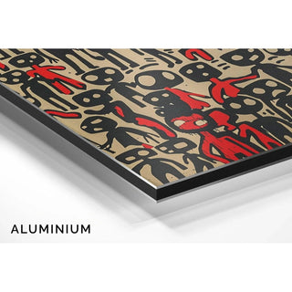 Tableau Pop Art – Figures Abstraites | Affiche Graphique Urbaine Rouge et Noire | Poster Brut et Contemporain pour Déco Artistique et Singulière