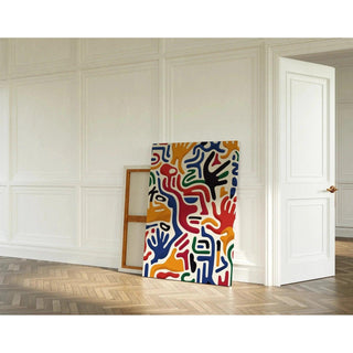 Tableau Pop Art – Mouvement des Mains | Affiche Colorée Abstraite aux Mains Stylisées | Poster Dynamique et Contemporain pour Salon ou Bureau