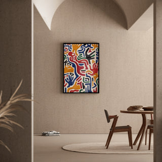 Tableau Pop Art – Mouvement des Mains | Affiche Colorée Abstraite aux Mains Stylisées | Poster Dynamique et Contemporain pour Salon ou Bureau