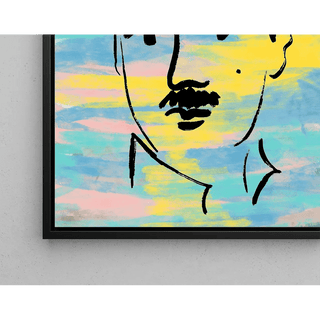 Tableau Street Art – Charlie Chaplin Pastel | Affiche Pop Art Colorée Style Minimaliste | Poster Cinéma Rétro pour Déco Murale