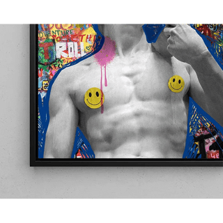 Tableau Street Art – David Punk Pop | Affiche Graffiti Colorée Style Urbain | Poster Moderne Déco Pop Culture et Détournement Classique