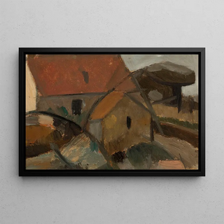 Tadeusz Makowski - Small house with a red roof.webp