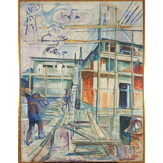 The Building of the Winter Studio - Edvard Munch | Reproduction Tableau Décoration murale affiche copie