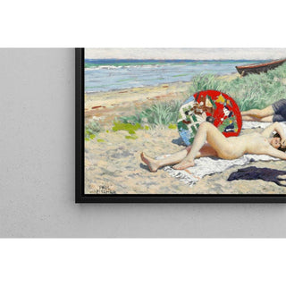 To Piger og en Japansk Parasol på Hornbæk Strand - Paul Fischer | Reproduction Tableau Décoration murale affiche copie