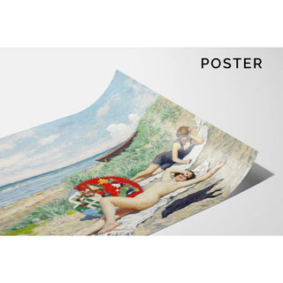 To Piger og en Japansk Parasol på Hornbæk Strand - Paul Fischer | Reproduction Tableau Décoration murale affiche copie