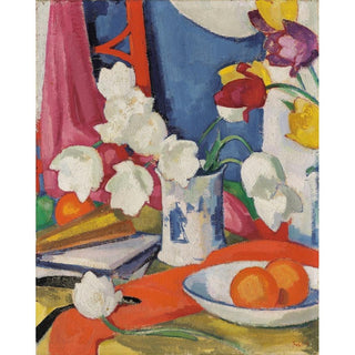 Tulipes rouges et blanches - Samuel John Peploe | Reproduction Tableau Décoration murale affiche copie