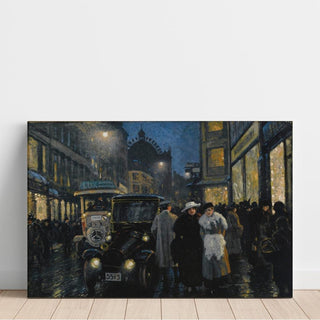 Une promenade nocturne sur le boulevard - Paul Fischer | Reproduction Tableau Décoration murale affiche copie