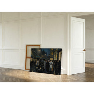 Une promenade nocturne sur le boulevard - Paul Fischer | Reproduction Tableau Décoration murale affiche copie