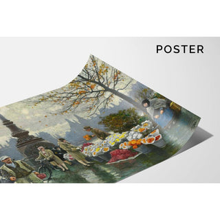 Vendeuses de fleurs au pont de la reine Louise à Copenhague - Paul Fischer | Reproduction Tableau Décoration murale affiche copie