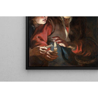 Vieille femme et garçon avec des bougies - Peter Paul Rubens | Reproduction Tableau Décoration murale affiche copie