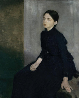 Vilhelm Hammershi - Portrait of a young woman The artists sister Anna Hammershi.webp
