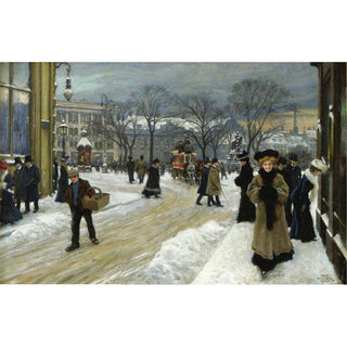 Vinterdag in Kongens Nytorv - Paul Fischer | Reproduction Tableau Décoration murale affiche copie