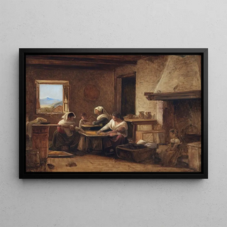 Wilhelm Marstrand - Women Working in the Kitchen of a Farmhouse near Olevano Italy.webp