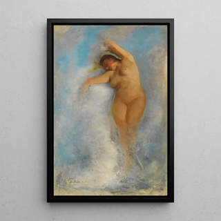 Wilhelm Trbner - Weiblicher Akt im Schaum einer Welle Oceanide.webp