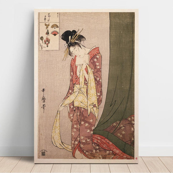 Reproduktion des Gemäldes Ōgiya Hanaōgi - Ōgiya Hanaōgi (Rätselillustration) - Kitagawa Utamaro