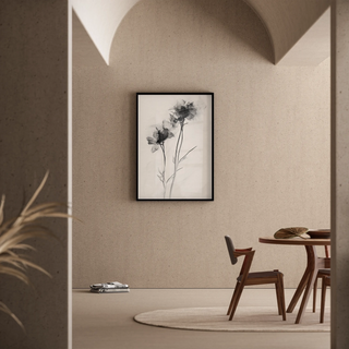 Black and white design table - Floral Evanescence