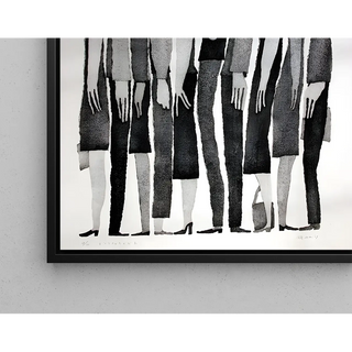 Tableau décoratif design noir et blanc - Multitude Silencieuse