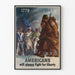 Poster patriottico americano Guerra e Libertà 1778-1943