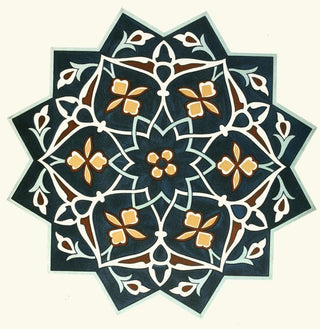 18 plaques de carreaux ornementaux de la Commission de délimitation afghane Pl 02 - Commission de délimitation afghane