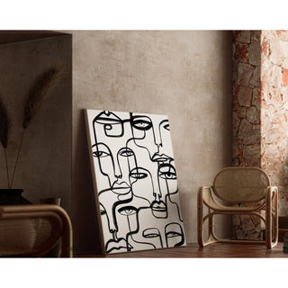 Black and white decorative panel - Intertwined Gazes