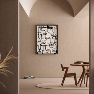 Black and white decorative panel - Intertwined Gazes