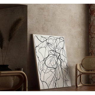 Black and white decorative panel - Wild Entanglement