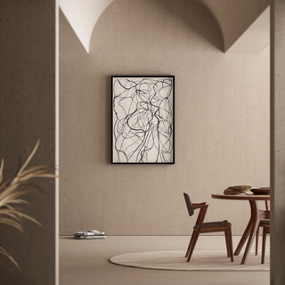 Black and white decorative panel - Wild Entanglement