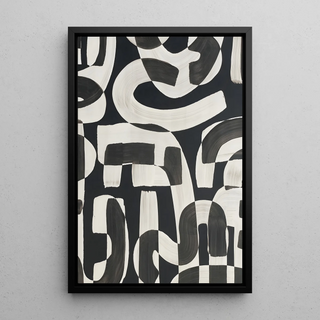 Black and White Design Poster - Abstract Curves