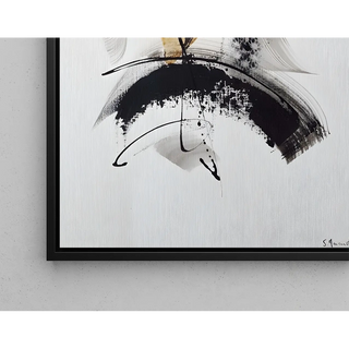 Black and White Design Poster - Energetic Abstraction