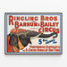 Poster vintage del circo Ringling Bros con elefanti — quadro incorniciato alla parete