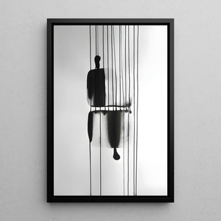 Black and White Design Poster - Enigmatic Reflections