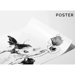Black and white design table - Floral Evanescence