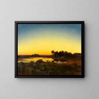 ANTON ZWENGAUER - Landscape with Deer at Sunset.webp