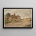 Scene in an English Village - A Bowers — framed artwork on a wall